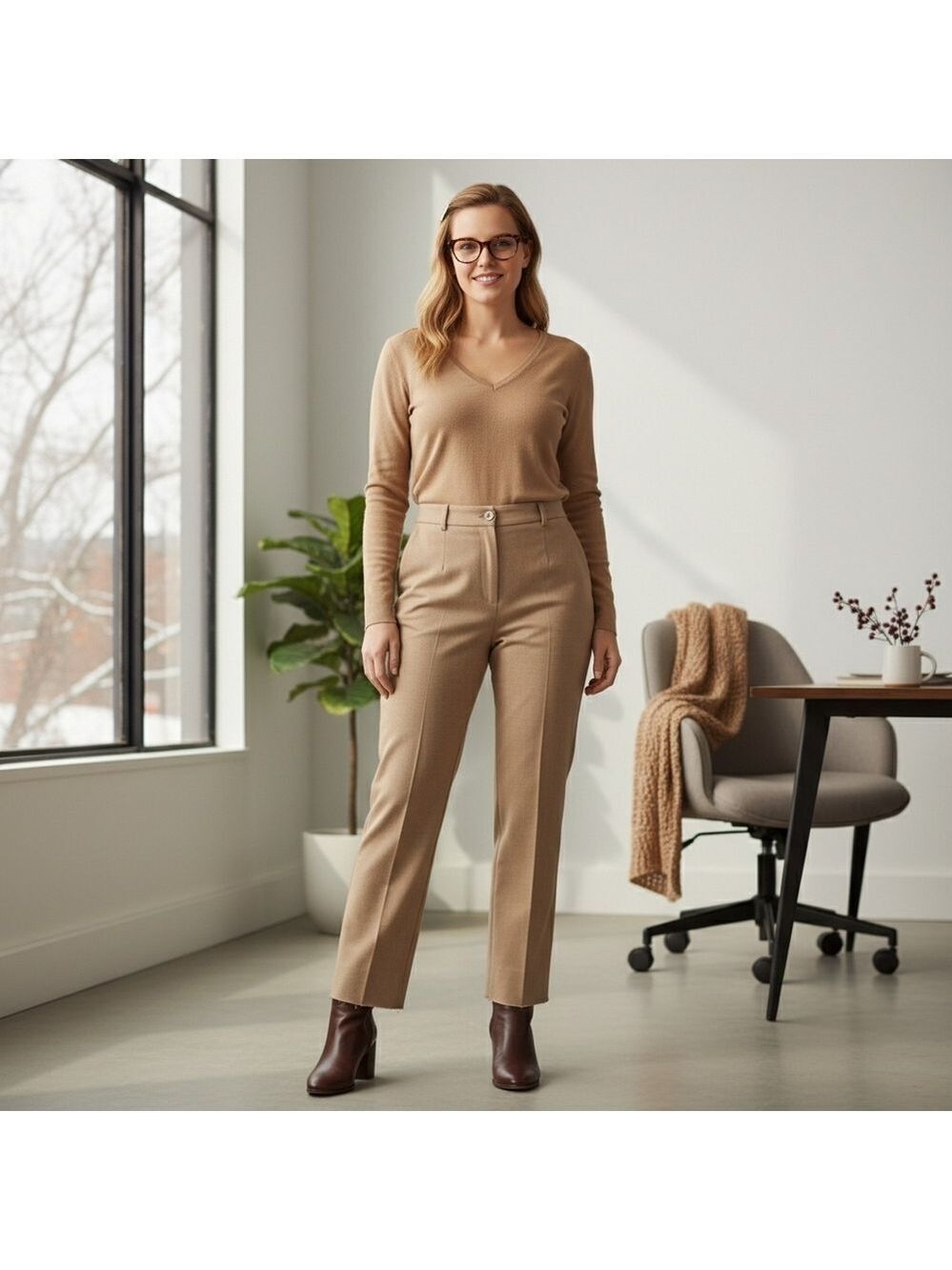 Pendelton Virgin Wool Trousers Tan Size 6